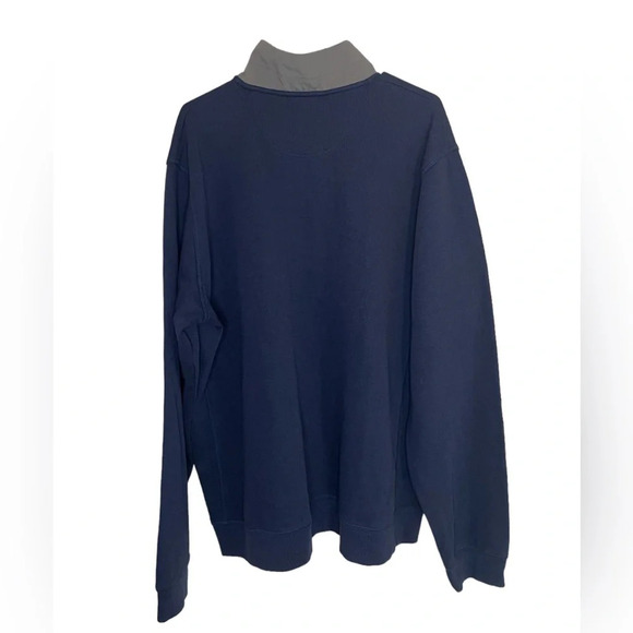 LL Bean Pullover Blue Gray 1/4 Snap Collar Sweatshirt Men’s Size XXL Outdoor - Picture 2 of 9